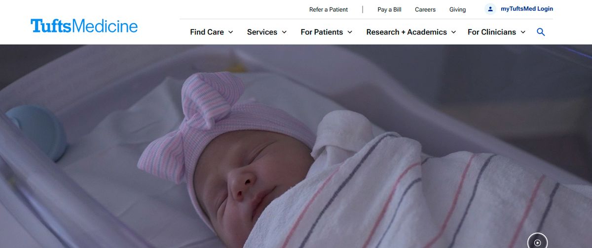 Tufts website screenshot