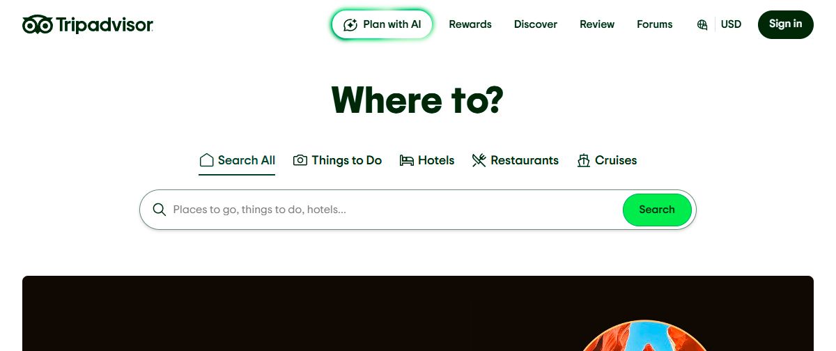 TripAdvisor website screenshot